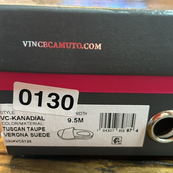 Vince Camuto Kanadial Slide Sandal Tuscan Taupe Suede NEW Size 9.5 - Picture 11 of 11